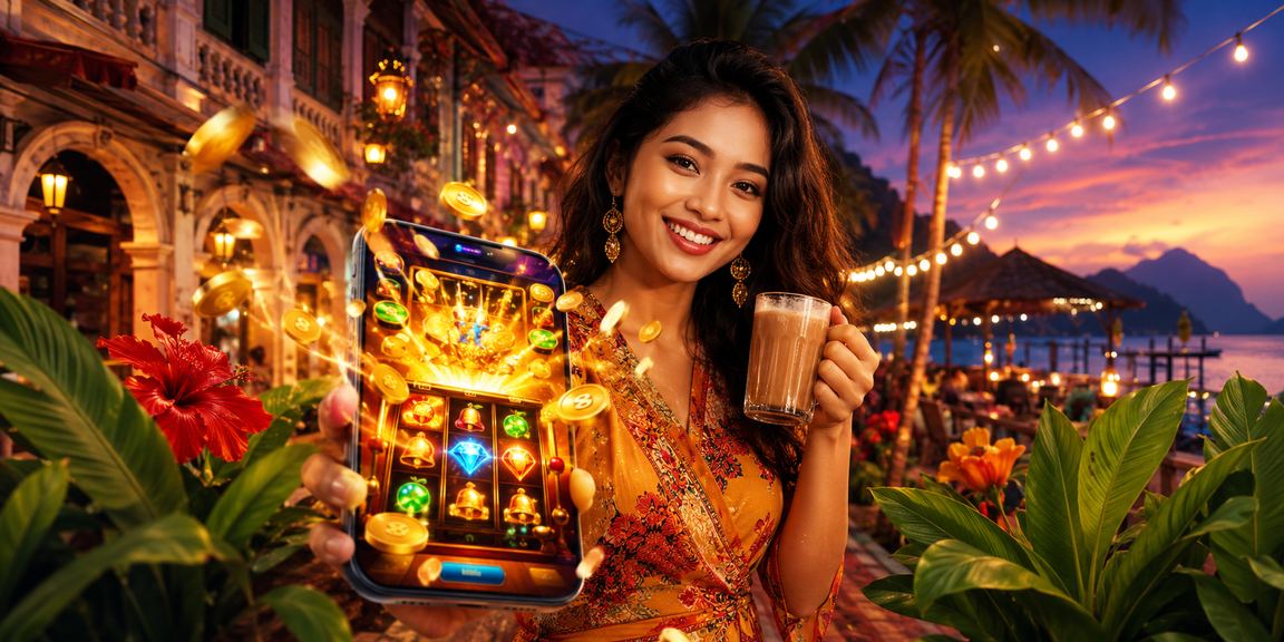 Permainan slot bergaya Melayu dimainkan di Langkawi pada telefon mudah alih